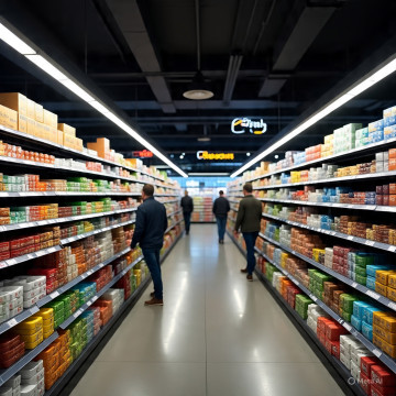 Ilustrasi toko super market (Meta AI)